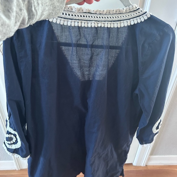 J. Crew 100% Cotton Embellished Tunic Swim Cover. Lightweight. Nautical. Coastal - Picture 5 of 11